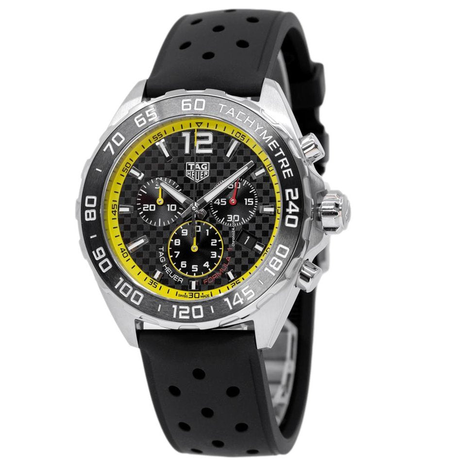Tag Heuer Formula 1 Chronograph Black Dial Black Rubber Strap Watch for Men - CAZ101AC.FT8024 Buy Now By Tag Heuer