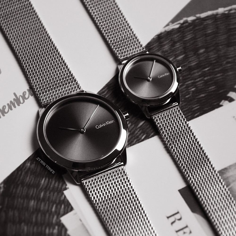 Calvin Klein Minimal Grey Dial Silver Mesh Bracelet Watch for Women - K3M231Y3 Buy Now By Calvin Klein