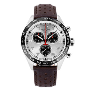 Tissot T Sport PRS 516 Chronograph Silver Dial Brown Leather Strap Watch for Men - T131.617.16.032.00 Buy Now By Tissot
