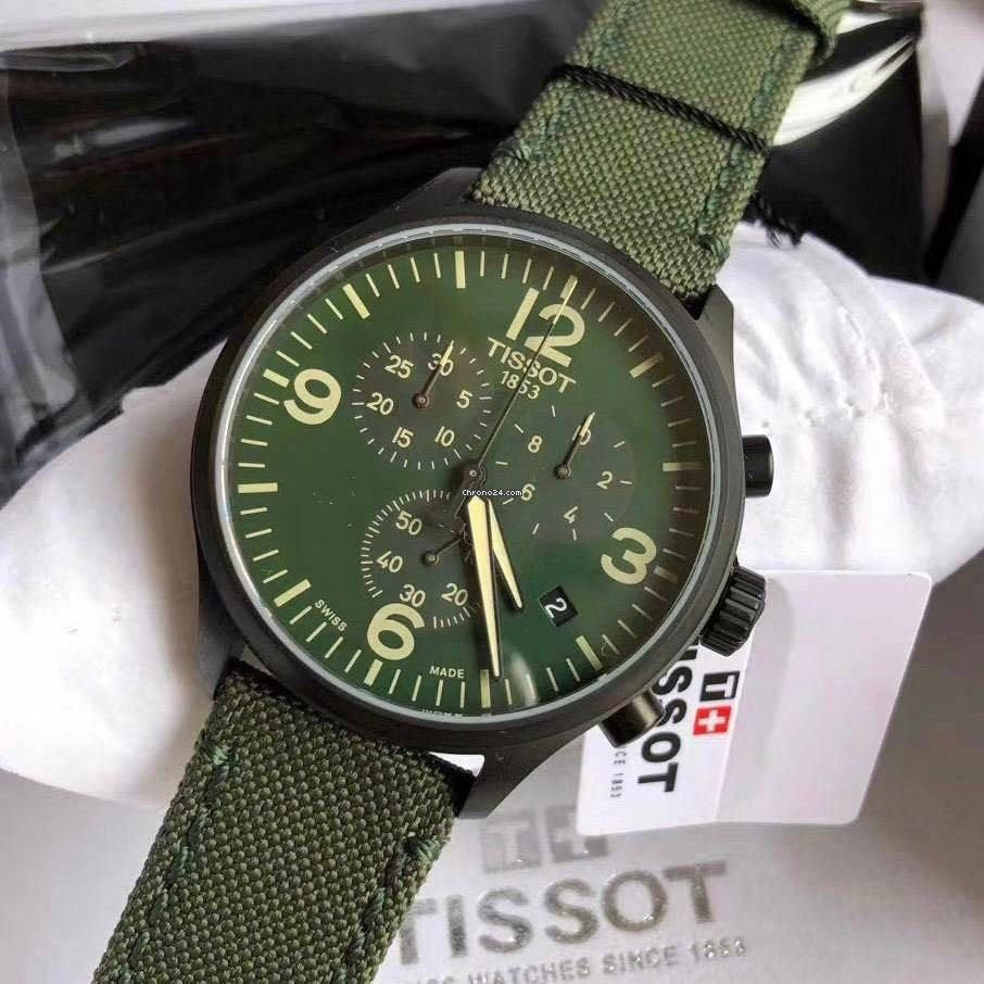 Tissot Chrono XL Green Dial Green NATO Strap Watch For Men - T116.617.37.097.00 Buy Now By Tissot