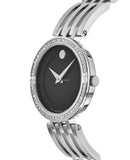 Movado Esperanza 63 Diamonds Black Dial Silver Steel Strap Watch For Women - 0607052 Buy Now By Movado