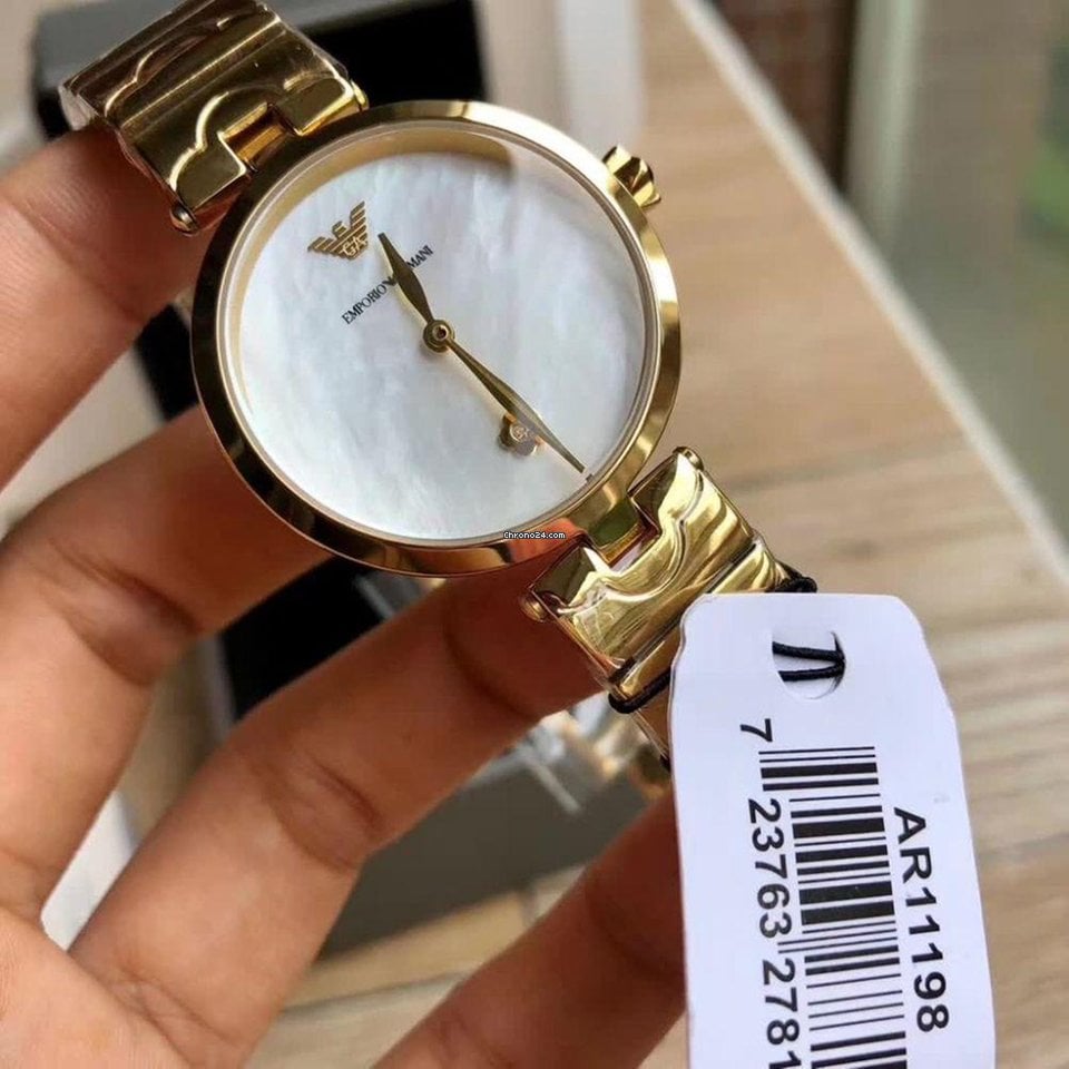 Emporio Armani Arianna Mother of Pearl Dial Gold Steel Strap Watch For Women - AR11198 Buy Now By Emporio Armani
