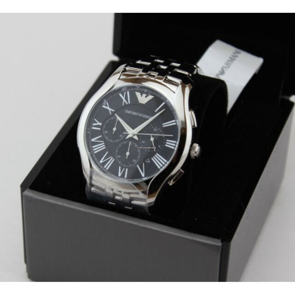 Emporio Armani Classic Chronograph Black Dial Silver Steel Strap Watch For Men - AR1786 Buy Now By Emporio Armani