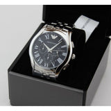 Emporio Armani Classic Chronograph Black Dial Silver Steel Strap Watch For Men - AR1786 Buy Now By Emporio Armani