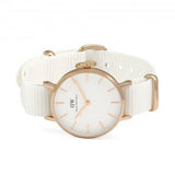 Daniel Wellington Petite Dover Quartz White Dial White NATO Strap Watch For Women - DW001000313 Buy Now By Daniel Wellington