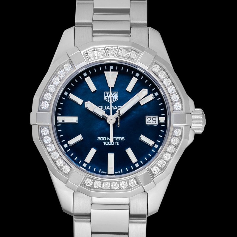 Tag Heuer Aquaracer Quartz Diamonds Blue Dial Silver Steel Strap Watch for Women - WAY131N.BA0748 Buy Now By Tag Heuer
