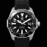Tag Heuer Aquaracer Calibre 5 Automatic Black Dial Black Rubber Strap Watch for Men - WAY211A.FT6151 Buy Now By Tag Heuer