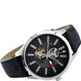 Tommy Hilfiger Spencer Skeleton Black Dial Black Leather Strap Watch for Men - 1791641 Buy Now By Tommy Hilfiger