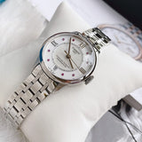 Tissot Chemin Des Tourelles Powermatic 80 Rubies Mother of Pearl Dial Silver Steel Strap Watch For Women - T099.207.11.113.00 Buy Now By Tissot