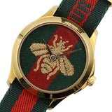 Gucci Le Marche des Merveilles Green & Red Dial Green & Red NATO Strap Unisex Watch - YA126487 Buy Now By Gucci