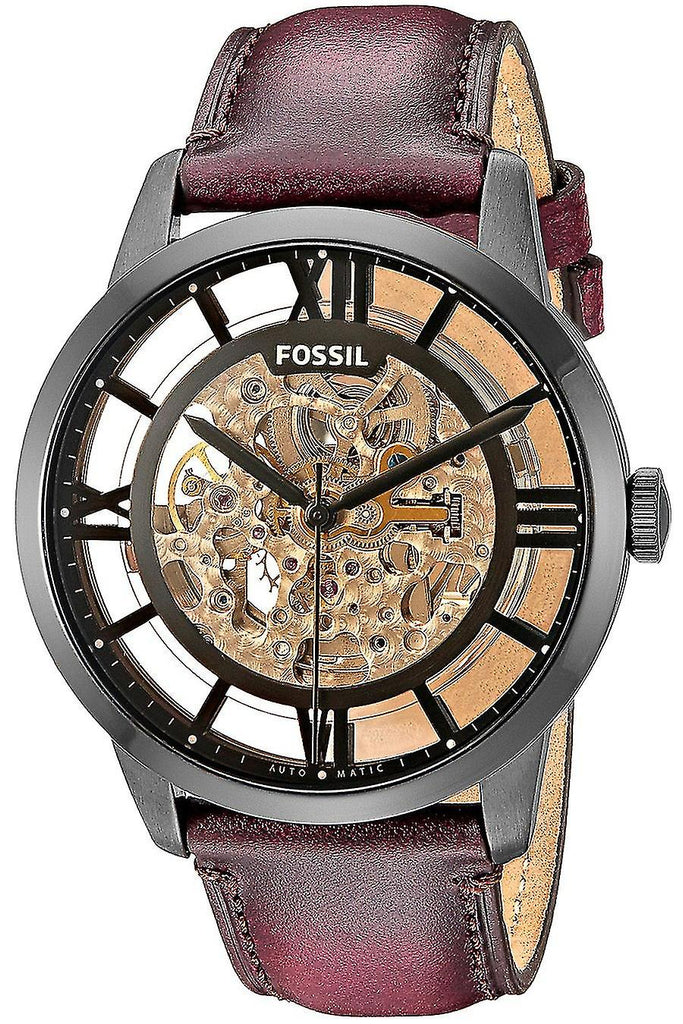 Fossil Townsman Automatic Skeleton Brown Dial Brown Leather Strap Watch for Men - ME3098 Buy Now By Fossil