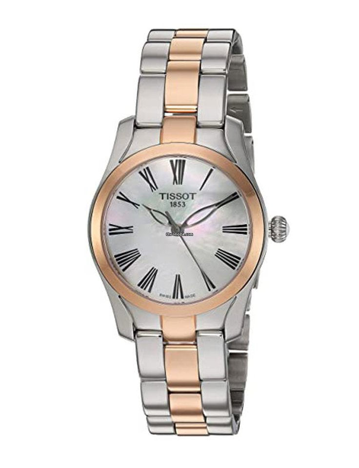 Tissot T Wave Mother of Pearl Dial Two Tone Steel Strap Watch For Women - T112.210.22.113.01 Buy Now By Tissot