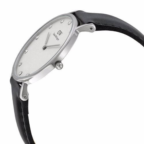Daniel Wellington Classy Sheffield White Dial Black Leather Strap Watch For Women - DW00100080 Buy Now By Daniel Wellington