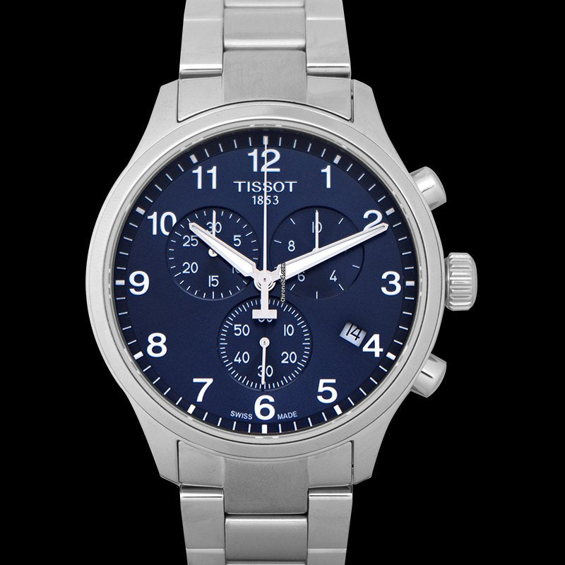 Tissot T Sport Chrono XL Classic Blue Dial Silver Steel Strap Watch For Men - T116.617.11.047.01 Buy Now By Tissot