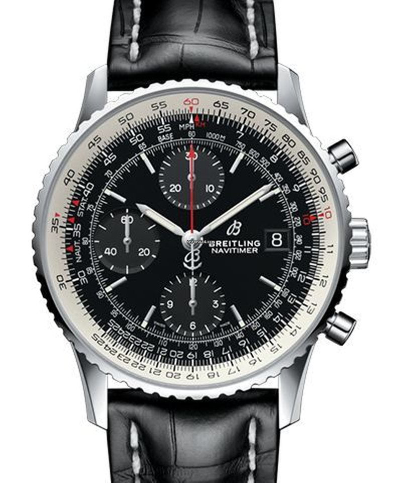Breitling Navitimer 1 Chronograph 41mm Automatic Black Dial Black Leather Strap Mens Watch - A13324121B1P1 Buy Now By Breitling
