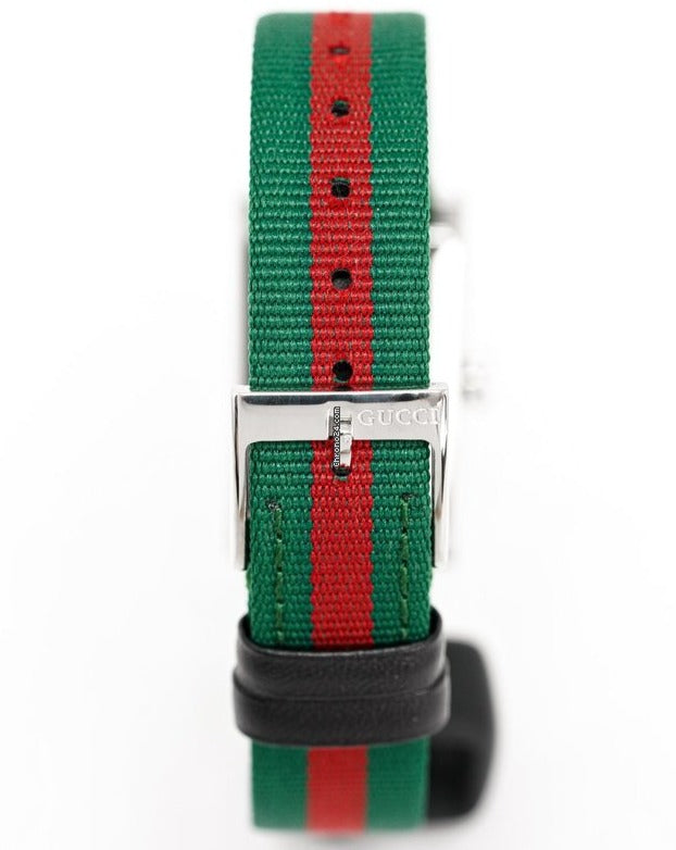 Gucci G-Frame Mother of Pearl Dial Two Tone Nylon Strap Watch For Women - YA147404 Buy Now By Gucci