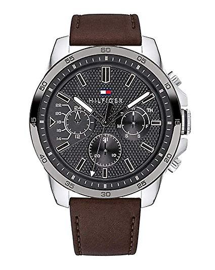 Tommy Hilfiger Decker Grey Dial Brown Leather Strap Watch for Men - 1791562 Buy Now By Tommy Hilfiger