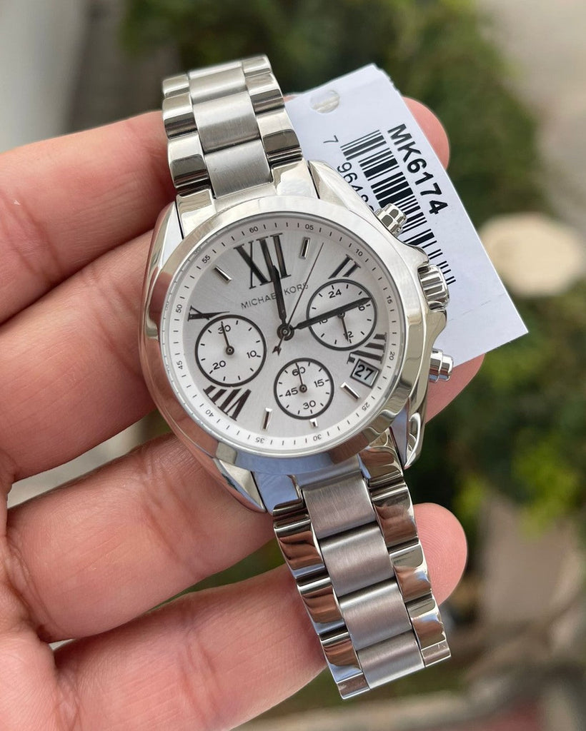 Michael Kors Bradshaw Chronograph Silver Dial Silver Steel Strap Watch for Women - MK6174 Buy Now By Michael Kors