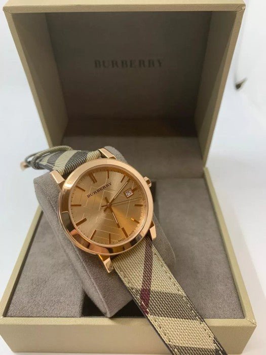 Burberry The City Rose Gold Dial Brown Leather Strap Watch for Women - BU9040 Buy Now By Burberry