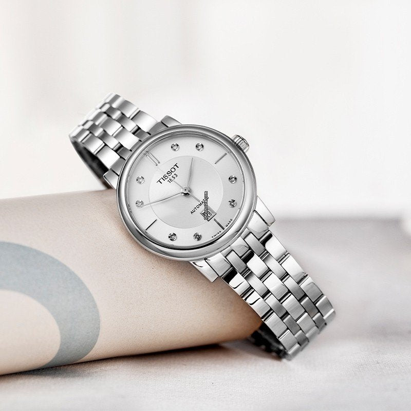 Tissot T Classic Carson Premium White Diamonds Dial Silver Steel Strap Watch for Women - T1222071103600 Buy Now By Tissot