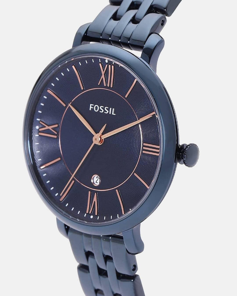 Fossil Jacqueline Blue Dial Blue Steel Strap Watch for Women - ES4094 Buy Now By Fossil