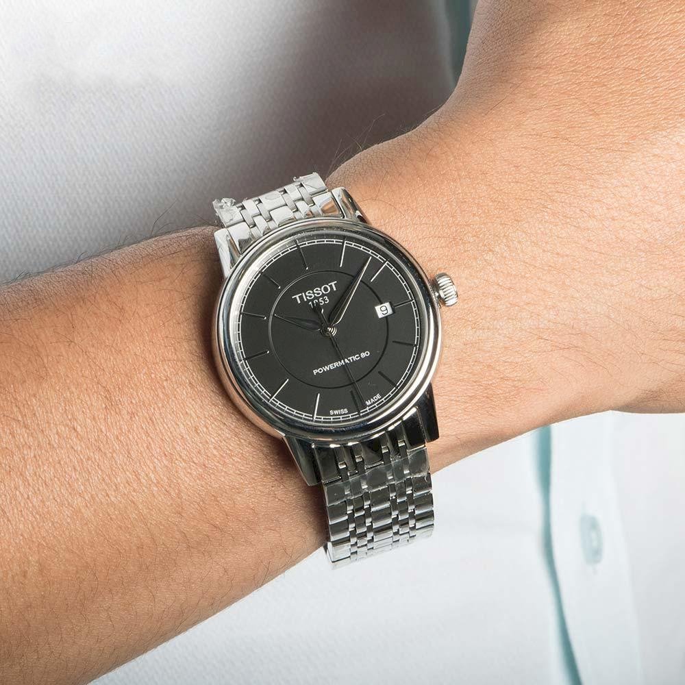 Tissot Classic Carson Powermatic 80 Black Dial Silver Steel Strap Watch For Men - T085.407.11.051.00 Buy Now By Tissot