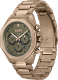 Hugo Boss Classic Chronograph Green Dial Beige Gold Steel Strap Watch For Men - 1514019 Buy Now By Hugo Boss