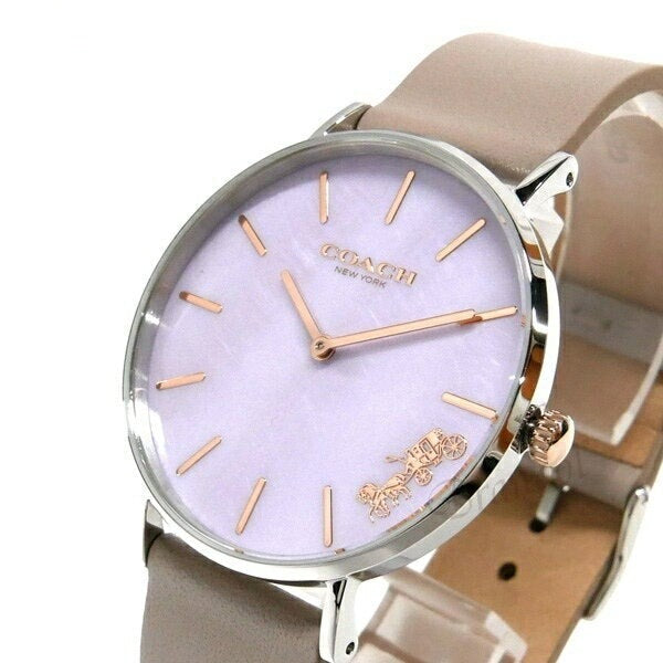 Coach Perry Mother of Pearl Dial Light Grey Leather Strap Watch for Women - 14503245 Buy Now By Coach