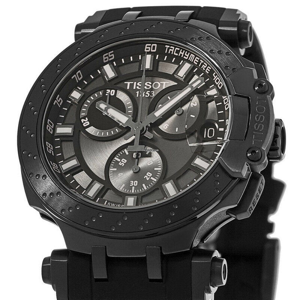 Tissot T Race Chronograph Anthracite Black Dial Black Silicone Strap Watch For Men - T115.417.37.061.03 Buy Now By Tissot