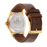 Gucci Le Marche Des Merveilles Red & Green Dial Brown Leather Strap Unisex Watch - YA126497 Buy Now By Gucci
