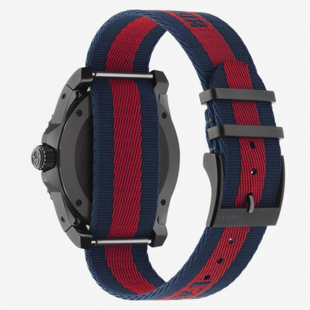 Gucci Dive Tiger Blue and Red Dial Blue Red Blue Nylon Strap Watch For Men - YA136215 Buy Now By Gucci