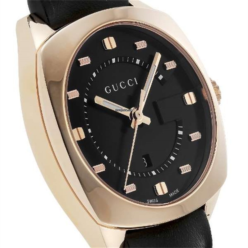 Gucci GG2570 Quartz Black Dial Black Leather Strap Watch For Women - YA142407 Buy Now By Gucci