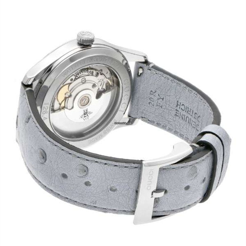 Gucci G Timeless Automatic Mother of Pearl Dial Blue Leather Strap Watch For Women - YA1264113 Buy Now By Gucci