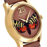 Gucci G Timeless Butterfly Brown Dial Brown Leather Strap Watch For Women - YA1264063 Buy Now By Gucci