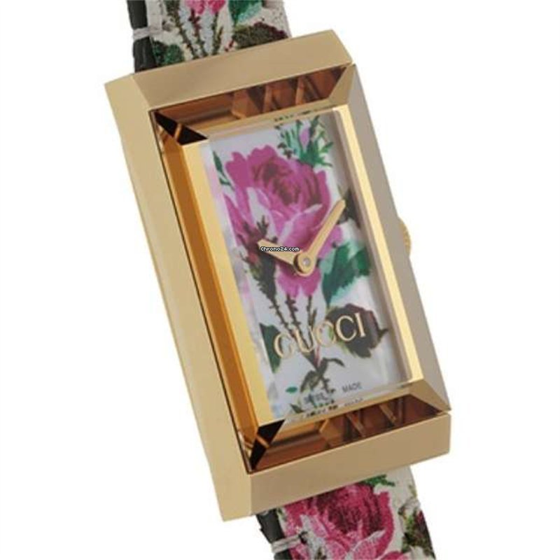 Gucci G-Frame Floral Mother of Pearl Dial White Leather Strap Watch For Women - YA147406 Buy Now By Gucci
