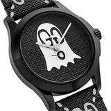 Gucci G Timeless Ghost Black Dial Black Leather Strap Watch For Men - YA1264018 Buy Now By Gucci