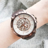 Maserati Ingegno Automatic White Skeleton Dial Brown Leather Strap Watch For Men - R8821119003 Buy Now By Maserati