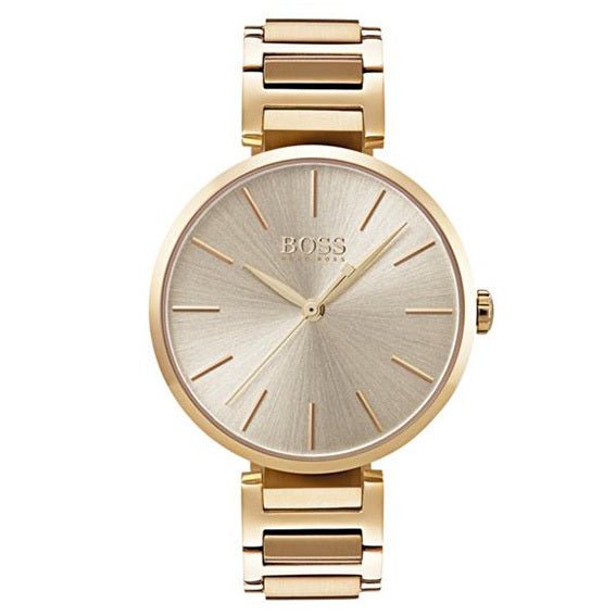 Hugo Boss Allusion Gold Dial Gold Steel Strap Watch for Women - 1502415 Buy Now By Hugo Boss