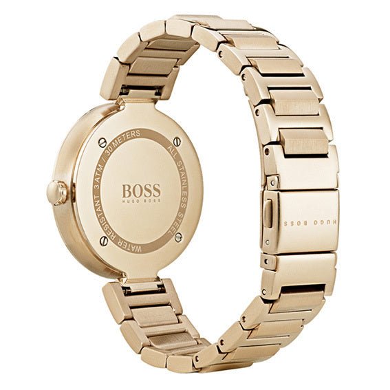 Hugo Boss Allusion Gold Dial Gold Steel Strap Watch for Women - 1502415 Buy Now By Hugo Boss