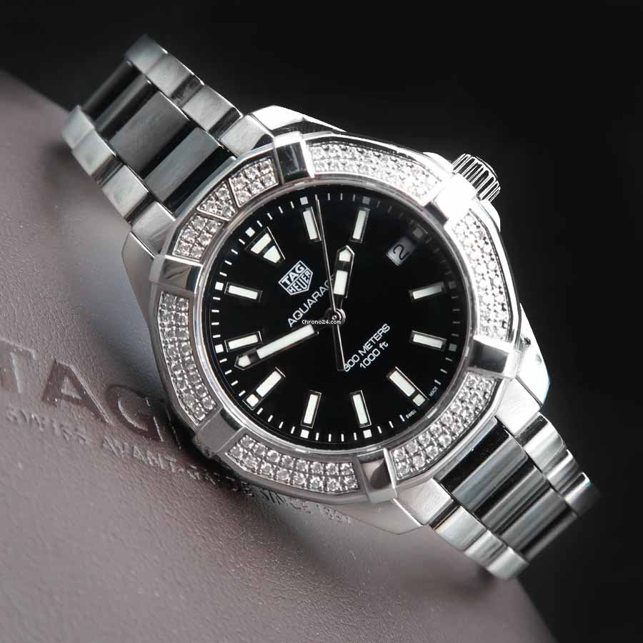 Tag Heuer Aquaracer Quartz Diamonds Black Dial Two Tone Steel Strap Watch for Men - WAY131E.BA0913 Buy Now By Tag Heuer