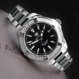 Tag Heuer Aquaracer Quartz Diamonds Black Dial Two Tone Steel Strap Watch for Men - WAY131E.BA0913 Buy Now By Tag Heuer