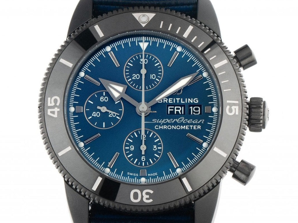 Breitling Superocean Heritage Chronograph 44 Outerknown Blue Dial Blue NATO Strap Watch for Men - M133132A1C1W1 Buy Now By Breitling