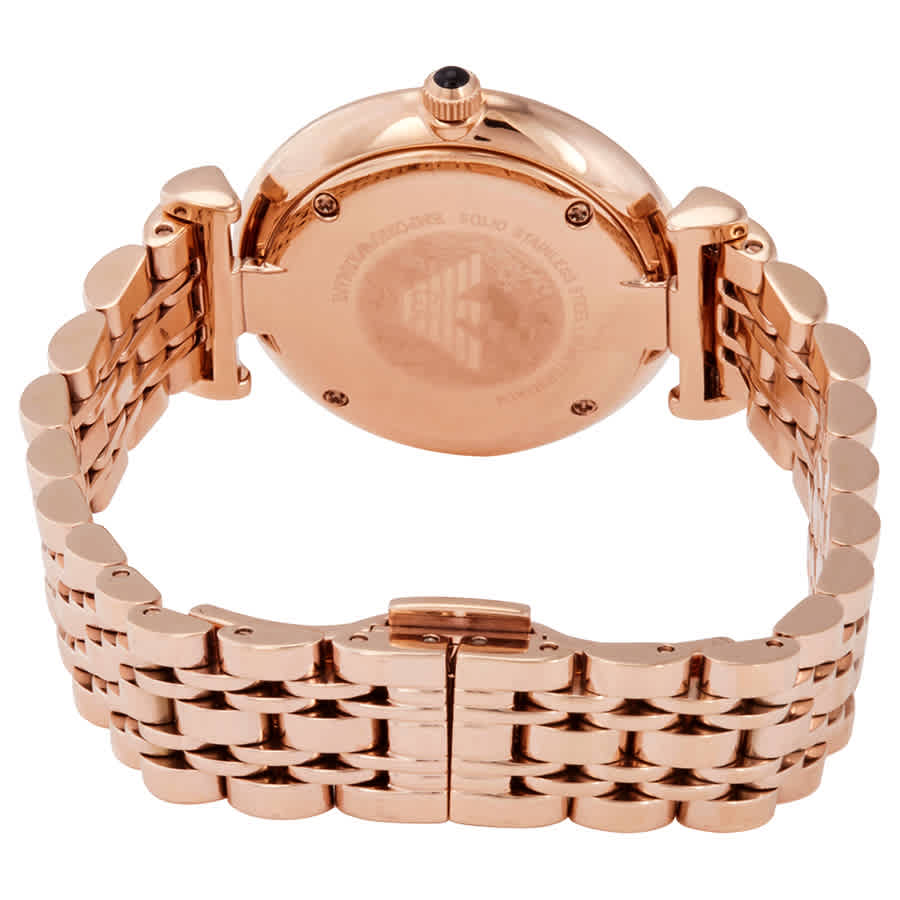 Emporio Armani Gianni T-Bar Black Dial Rose Gold Strap Watch For Women - AR11145 Buy Now By Emporio Armani