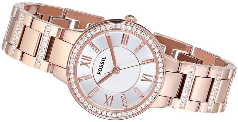 Fossil Virginia White Dial Rose Gold Steel Strap Watch for Women - ES3284 Buy Now By Fossil