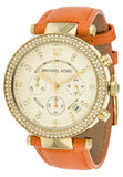 Michael Kors Parker Champagne Dial Orange Leather Strap Watch for Women - MK2279 Buy Now By Michael Kors