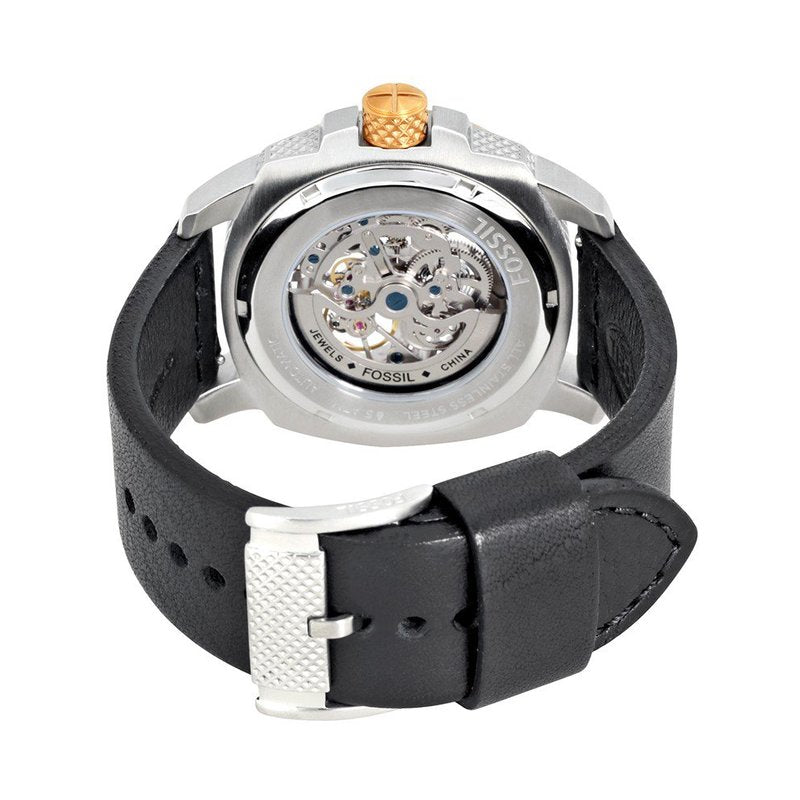 Fossil Modern Machine Automatic Skeleton Dial Black Leather Strap Watch for Men - ME3082 Buy Now By Fossil