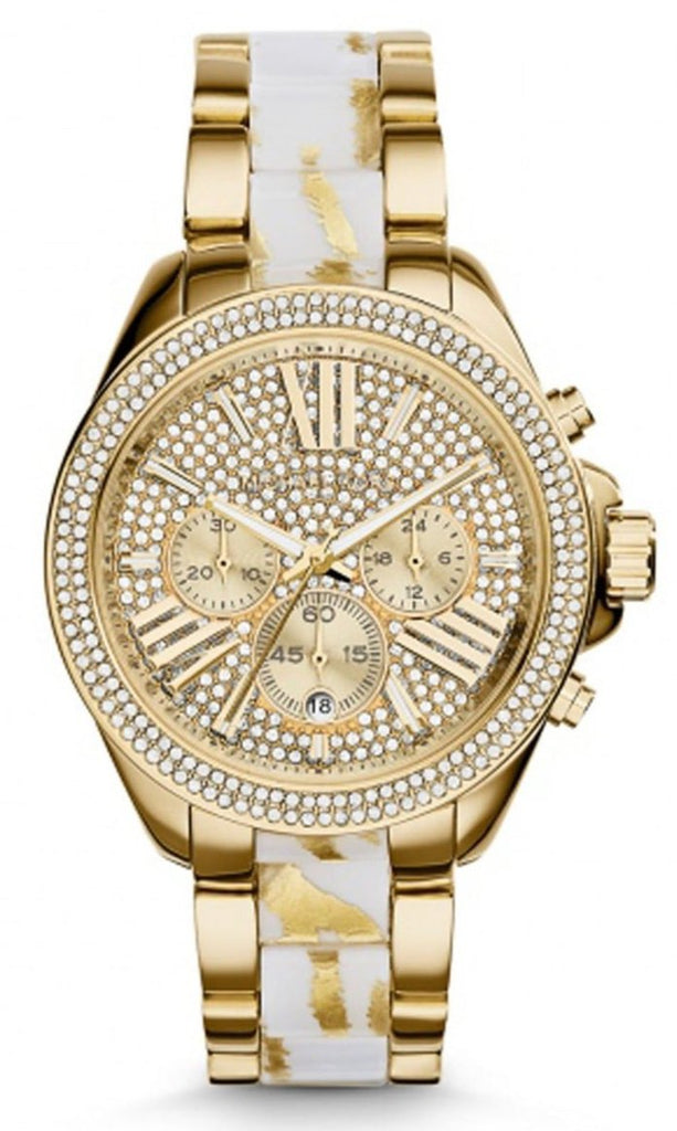 Michael Kors Wren Diamonds Gold Dial Two Tone Steel Strap Watch for Women - MK6157 Buy Now By Michael Kors