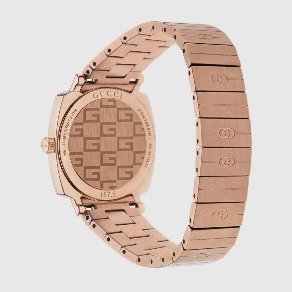 Gucci Grip Quartz Rose Gold Dial Rose Gold Steel Strap Watch For Women - YA157505 Buy Now By Gucci