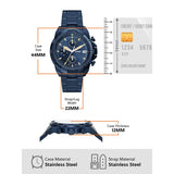 Fossil Bronson Chronograph Blue Dial Blue Steel Strap Watch for Men - FS5916 Buy Now By Fossil