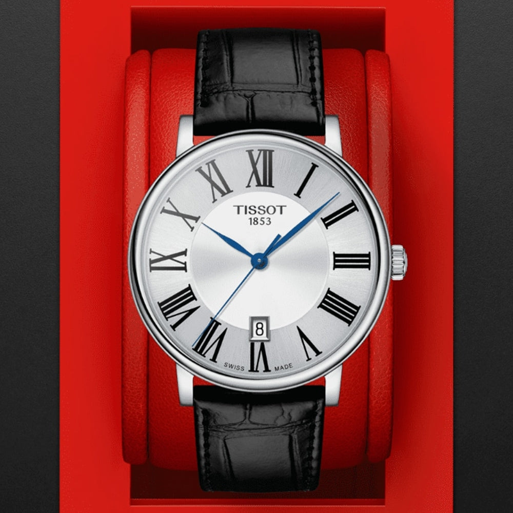 Tissot Carson Premium Silver Dial Black Leather Strap Watch For Men - T122.410.16.033.00 Buy Now By Tissot